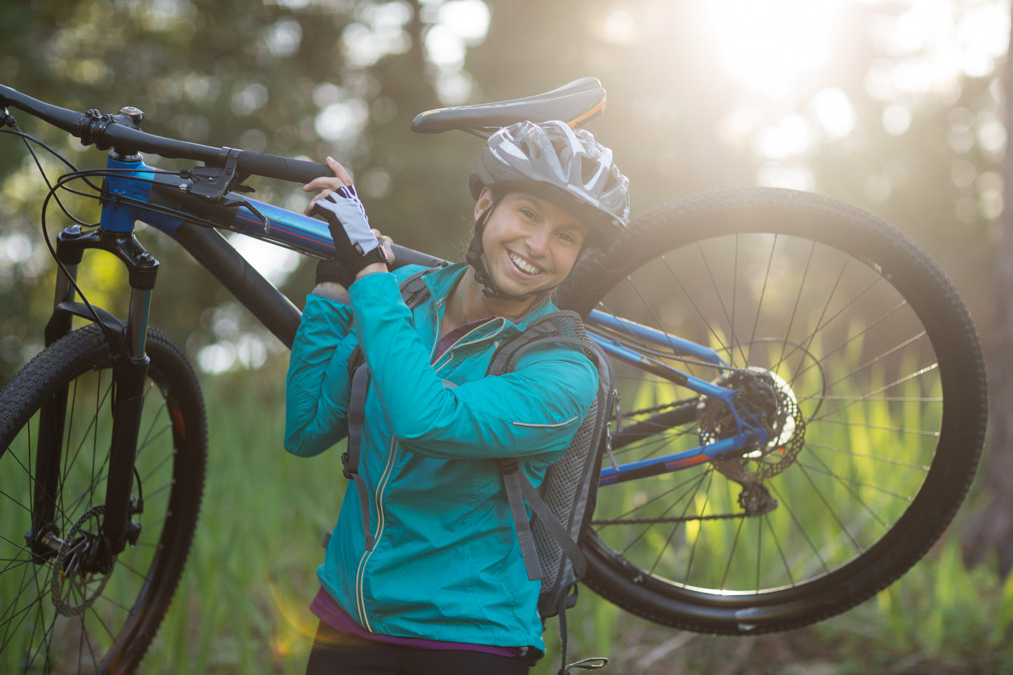 Woman outdoor cyclist